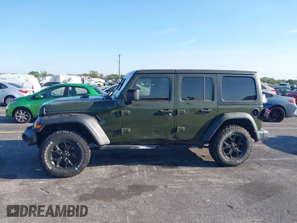 2021 Jeep Wrangler Unlimited 80th Anniversary with VIN 1C4HJXDN6MW685090, listed as a IAAI auction lot 41816088 with 31,546 mi miles and . Bid and sale history available at DreamBid. Image 15.