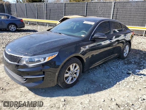 2017 Kia Optima LX with VIN KNAGT4L38H5154177, listed as a Copart auction lot 46681585 with 72,075 mi miles and Salvage Title. Bid and sale history available at carsss.com. Image 1.