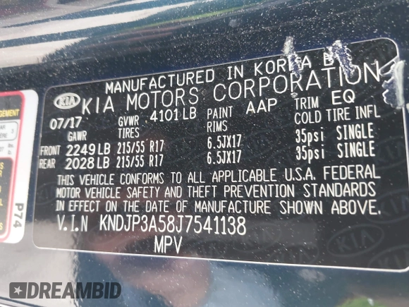 2018 Kia Soul + with VIN KNDJP3A58J7541138, listed as a IAAI auction lot 41667735 with 48,870 mi miles. Bid and sale history available at carsss.com. Image 9.