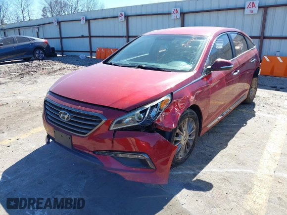 2015 Hyundai Sonata 2.4L Sport with VIN 5NPE34AF7FH240729, listed as a IAAI auction lot 41636930 with 88,446 mi miles. Bid and sale history available at carsss.com. Image 20.