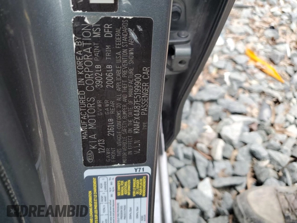 2014 Kia Forte EX with VIN KNAFX4A87E5199900, listed as a Copart auction lot 50090555 with 110,919 mi miles and Salvage Title. Bid and sale history available at carsss.com. Image 14.
