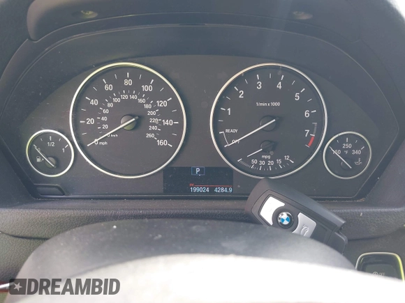 2015 BMW 3 Series 328i with VIN WBA3A5C55FF608159, listed as a IAAI auction lot 41255978 with 199,024 mi miles. Bid and sale history available at carsss.com. Image 7.