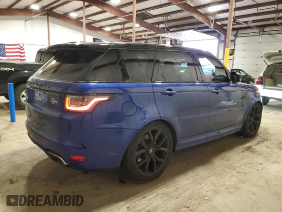 2019 Land Rover Range Rover Sport SVR with VIN SALWZ2SE9KA837551, listed as a Copart auction lot 86842854 with 47,991 mi miles and Salvage Title. Bid and sale history available at DreamBid. Image 3.