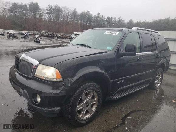 2003 Lincoln Aviator Premium with VIN 5LMEU78H33ZJ35186, listed as a Copart auction lot 83209354 with 300,698 mi miles and Salvage Title. Bid and sale history available at carsss.com. Image 1.