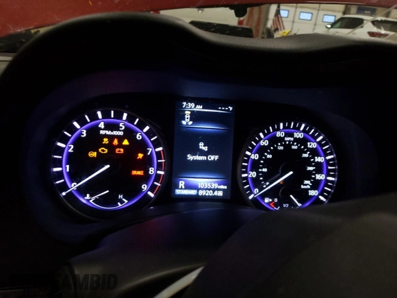 2016 Infiniti Q50 3.0t Premium with VIN JN1EV7ARXGM344387, listed as a Copart auction lot 43979475 with 103,539 mi miles and Salvage Title. Bid and sale history available at carsss.com. Image 9.