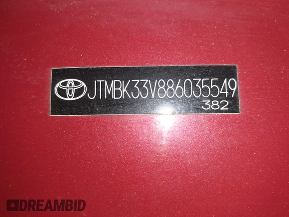 2008 Toyota RAV4 with VIN JTMBK33V886035549, listed as a IAAI auction lot 42079782 with 96,151 mi miles. Bid and sale history available at carsss.com. Image 18.
