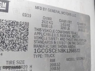 2019 Chevrolet Colorado 2WD LT with VIN 1GCGSCEN8K1266572, listed as a IAAI auction lot 42023232 with 82,394 mi miles. Bid and sale history available at carsss.com. Image 9.