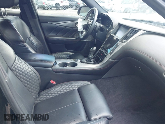 2018 Infiniti Q50 Red Sport 400 with VIN JN1FV7AP0JM461227, listed as a IAAI auction lot 42308384 with 100,694 mi miles and . Bid and sale history available at DreamBid. Image 5.