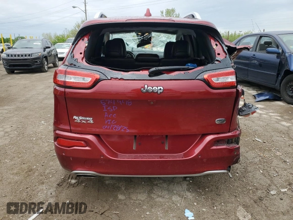 2017 Jeep Cherokee Overland with VIN 1C4PJMJS0HW574948, listed as a Copart auction lot 56225795 with 115,980 mi miles and Salvage title. Bid and sale history available at DreamBid. Image 6.