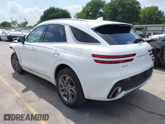 2023 Genesis GV70 2.5T with VIN KMUMADTB7PU139111, listed as a IAAI auction lot 42391876 with 13,157 mi miles and . Bid and sale history available at DreamBid. Image 3.