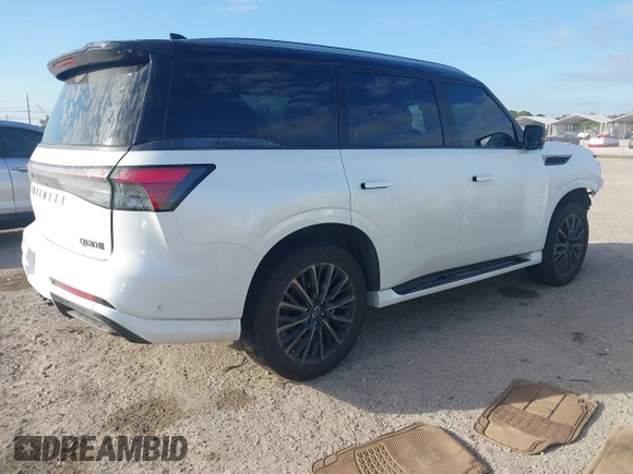 2025 Infiniti QX80 Autograph z VIN JN8AZ3CC3S9600743, wystawiony jako IAAI lot #41541726 z przebiegiem 2 830 mil mil oraz . Historia ofert i sprzedaży dostępna na DreamBid. Obrazek 4.