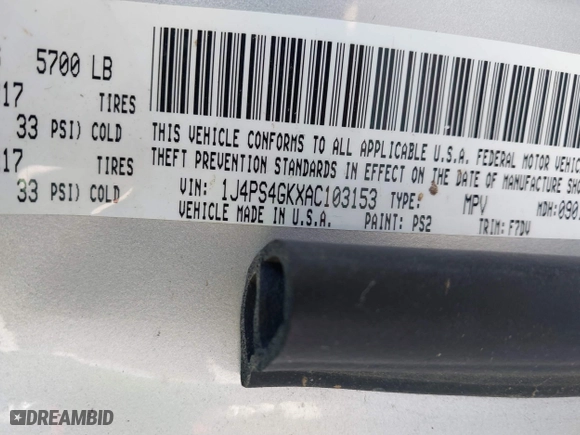 2010 Jeep Grand Cherokee Laredo with VIN 1J4PS4GKXAC103153, listed as a IAAI auction lot 41760743 with 185,138 mi miles. Bid and sale history available at carsss.com. Image 9.