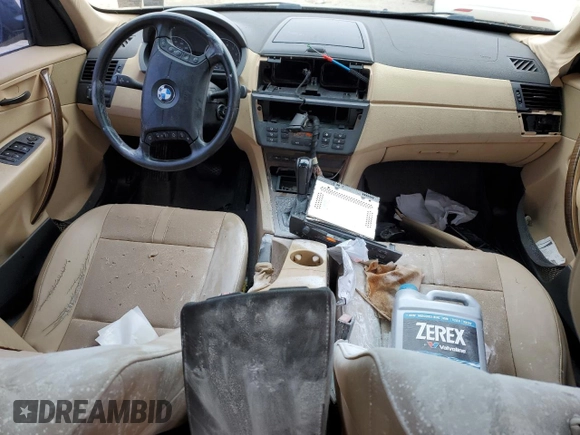 2004 BMW X3 2.5i with VIN WBXPA73494WC41339, listed as a Copart auction lot 89266205 with 0 mi miles and Salvage Title. Bid and sale history available at carsss.com. Image 8.