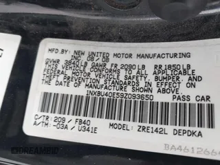 2009 Toyota Corolla with VIN 1NXBU40E59Z093650, listed as a IAAI auction lot 42121575 with 166,631 mi miles. Bid and sale history available at carsss.com. Image 9.