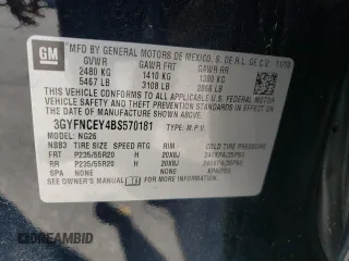 2011 Cadillac SRX Premium Collection with VIN 3GYFNCEY4BS570181, listed as a Copart auction lot 53244915 with 53,738 mi miles and Salvage title. Bid and sale history available at DreamBid. Image 15.