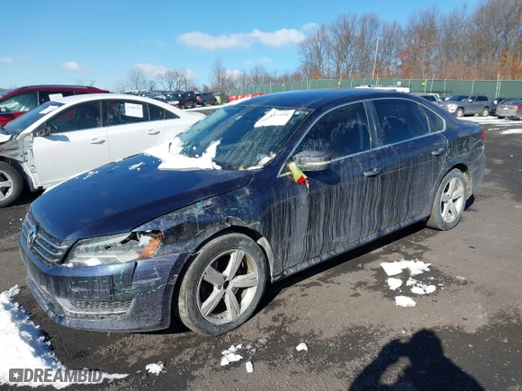 2012 Volkswagen Passat SE w/Sunroof with VIN 1VWBH7A34CC109399, listed as a IAAI auction lot 41411250 with 116,152 mi miles. Bid and sale history available at carsss.com. Image 2.