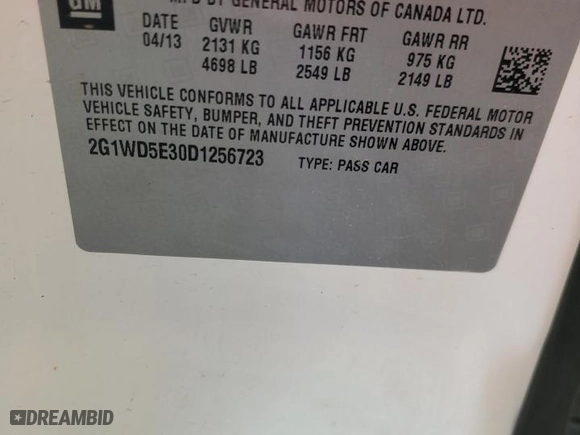 2013 Chevrolet Impala Police with VIN 2G1WD5E30D1256723, listed as a Copart auction lot 81389584 with 103,990 mi miles and Salvage Title. Bid and sale history available at carsss.com. Image 12.