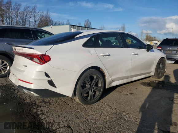 2021 Kia K5 GT-Line with VIN 5XXG64J2XMG058996, listed as a Copart auction lot 48016585 with 54,931 mi miles and Salvage Title. Bid and sale history available at carsss.com. Image 3.