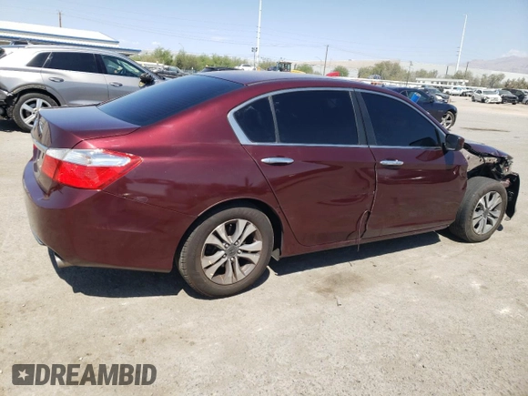 2014 Honda Accord LX with VIN 1HGCR2F38EA202796, listed as a Copart auction lot 66989954 with 91,024 mi miles and Salvage Title. Bid and sale history available at carsss.com. Image 3.
