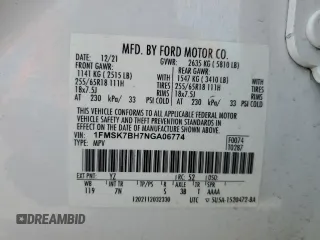 2022 Ford Explorer with VIN 1FMSK7BH7NGA06774, listed as a Copart auction lot 69115154 with 53,189 mi miles and Clean Title. Bid and sale history available at carsss.com. Image 13.