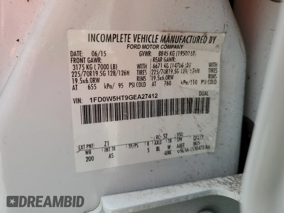 2016 Ford F-550 Lariat с VIN 1FD0W5HT9GEA27412, выставлен на аукционе Copart как лот 60646905 с пробегом 239 885 миль миль и Чистый • Clean title. История ставок и продаж доступна на DreamBid. Изображение 12.