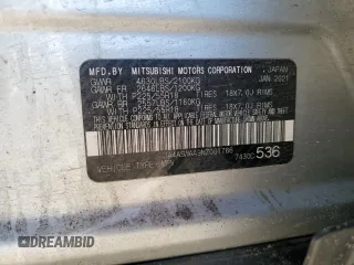 2022 Mitsubishi Eclipse Cross SE with VIN JA4ASWAA9NZ001766, listed as a Copart auction lot 41745525 with 74,377 mi miles and Salvage title. Bid and sale history available at DreamBid. Image 13.