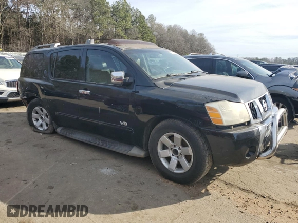 2006 Nissan Armada LE z VIN 5N1AA08A86N734102, wystawiony jako Copart lot #42944385 z przebiegiem 241 609 mil mil oraz Szkoda całkowita • Salvage title. Historia ofert i sprzedaży dostępna na DreamBid. Obrazek 4.