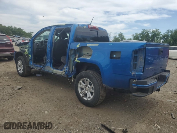 2021 Chevrolet Colorado 4WD LT with VIN 1GCGTCEN0M1298786, listed as a Copart auction lot 57600825 with 38,337 mi miles and Salvage title. Bid and sale history available at DreamBid. Image 2.