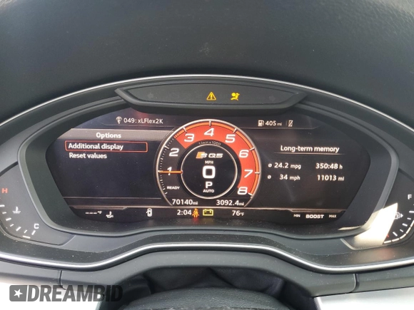 2019 Audi SQ5 Premium Plus with VIN WA1B4AFYXK2027241, listed as a Copart auction lot 72826554 with 70,140 mi miles and Salvage Title. Bid and sale history available at DreamBid. Image 9.
