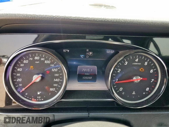 2017 Mercedes-Benz E 300 Luxury with VIN WDDZF4JB8HA123652, listed as a Copart auction lot 57050205 with 105,048 mi miles and Salvage title. Bid and sale history available at DreamBid. Image 9.