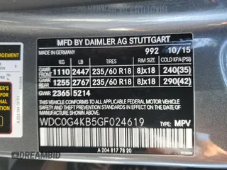 2016 Mercedes-Benz GLC with VIN WDC0G4KB5GF024619, listed as a Copart auction lot 49740335 with 35,169 mi miles and Salvage Title. Bid and sale history available at carsss.com. Image 13.