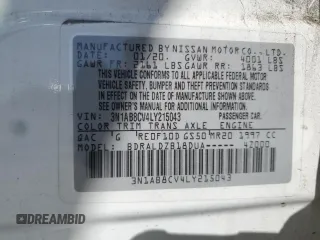 2020 Nissan Sentra SV with VIN 3N1AB8CV4LY215043, listed as a Copart auction lot 52383915 with 85,770 mi miles and Non Repairable. Bid and sale history available at carsss.com. Image 15.