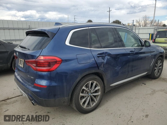 2018 BMW X3 xDrive30i with VIN 5UXTR9C56JLD69140, listed as a Copart auction lot 47052265 with 70,640 mi miles and Salvage Title. Bid and sale history available at DreamBid. Image 3.
