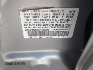 2009 Honda Fit with VIN JHMGE88239S025012, listed as a IAAI auction lot 42584028 with 163,965 mi miles and . Bid and sale history available at DreamBid. Image 9.