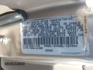 2001 Toyota Camry CE with VIN 4T1BG22K81U075419, listed as a IAAI auction lot 41994243 with 176,157 mi miles. Bid and sale history available at carsss.com. Image 9.