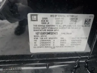 2017 GMC Sierra 2500HD Denali with VIN 1GT12UEY2HF237473, listed as a Copart auction lot 41402065 with 89,445 mi miles and Salvage Title. Bid and sale history available at carsss.com. Image 12.