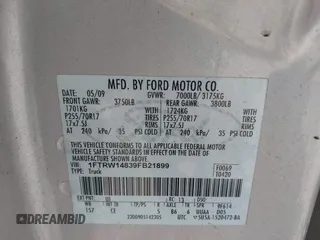 2009 Ford F-150 XL with VIN 1FTRW14839FB21899, listed as a IAAI auction lot 42821998 with 182,665 mi miles and . Bid and sale history available at DreamBid. Image 9.