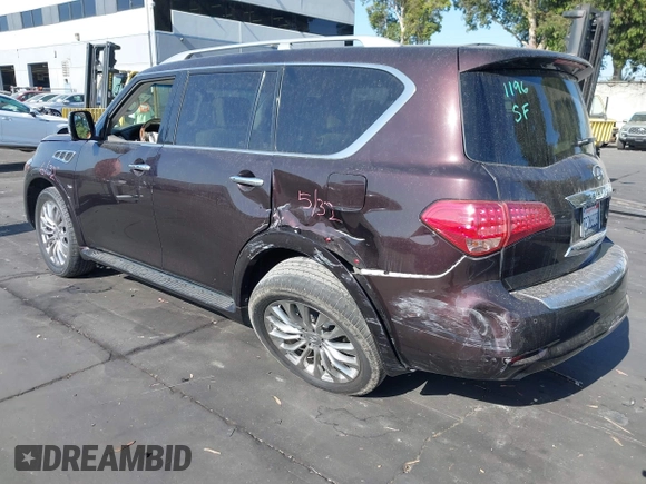 2016 Infiniti QX80 with VIN JN8AZ2NC1G9401091, listed as a IAAI auction lot 42497807 with 77,179 mi miles and . Bid and sale history available at DreamBid. Image 3.