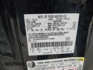 2012 Ford F-150 XL with VIN 1FTFW1EF4CFC11456, listed as a Copart auction lot 46670385 with 195,778 mi miles and Salvage Title. Bid and sale history available at carsss.com. Image 12.