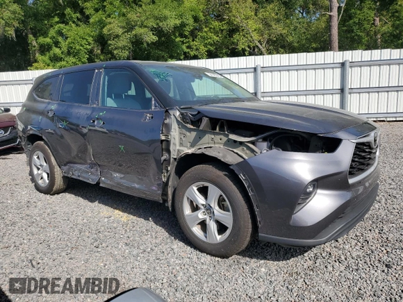 2021 Toyota Highlander L with VIN 5TDZZRAH1MS086847, listed as a Copart auction lot 54145345 with 43,425 mi miles and Salvage title. Bid and sale history available at DreamBid. Image 4.