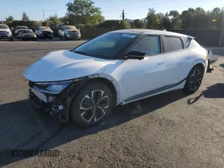2022 Kia EV6 GT-Line with VIN KNDC44LA4N5067708, listed as a Copart auction lot 75246444 with 24,106 mi miles and Salvage Title. Bid and sale history available at carsss.com. Image 1.