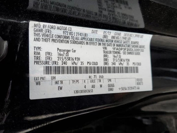 2013 Ford Focus SE z VIN 1FADP3F20DL335132, wystawiony jako Copart lot #61042315 z przebiegiem 149 443 mil mil oraz Czysty tytuł • Clean title. Historia ofert i sprzedaży dostępna na DreamBid. Obrazek 12.