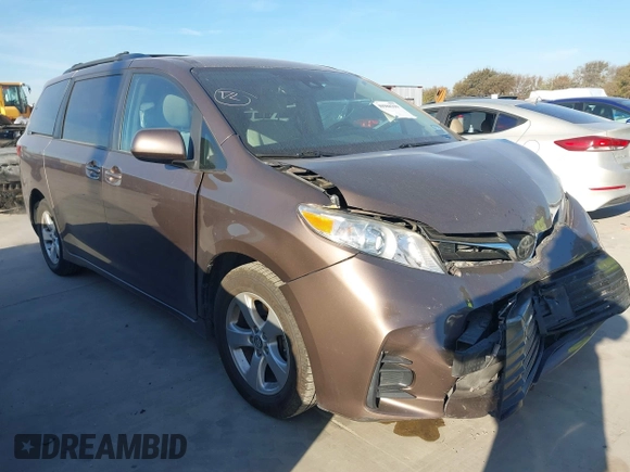 2019 Toyota Sienna LE Auto Access Seat with VIN 5TDKZ3DC6KS011038, listed as a IAAI auction lot 40988399 with 107,175 mi miles and . Bid and sale history available at DreamBid. Image 1.