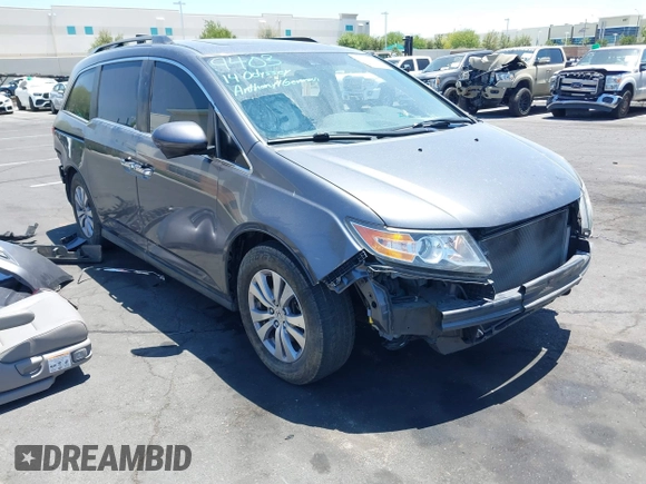 2014 Honda Odyssey EX-L z VIN 5FNRL5H61EB041962, wystawiony jako IAAI lot #42282873 z przebiegiem 134 884 mil mil oraz . Historia ofert i sprzedaży dostępna na DreamBid. Obrazek 1.