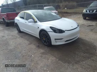 2020 Tesla Model 3 Standard Range Plus with VIN 5YJ3E1EA0LF597839, listed as a IAAI auction lot 41639219 with 49,220 mi miles. Bid and sale history available at carsss.com. Image 1.