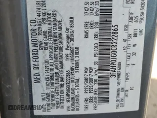 2012 Ford Fusion SEL with VIN 3FAHP0JG0CR222865, listed as a Copart auction lot 62716515 with 99,009 mi miles and Salvage title. Bid and sale history available at DreamBid. Image 12.