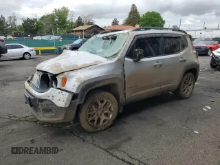 2017 Jeep Renegade Latitude with VIN ZACCJBBB3HPG40066, listed as a Copart auction lot 58777455 with 122,144 mi miles and Salvage title. Bid and sale history available at DreamBid. Image 1.