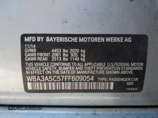 2015 BMW 3 Series 328i with VIN WBA3A5C57FF609054, listed as a IAAI auction lot 41330498 with 129,378 mi miles. Bid and sale history available at carsss.com. Image 9.