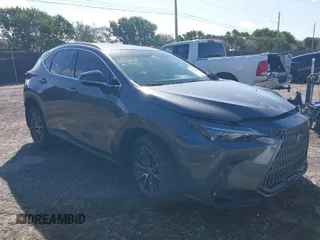 2025 Lexus NX with VIN 2T2ADCAZ7SC018667, listed as a IAAI auction lot 41632712 with 8,268 mi miles. Bid and sale history available at carsss.com. Image 1.