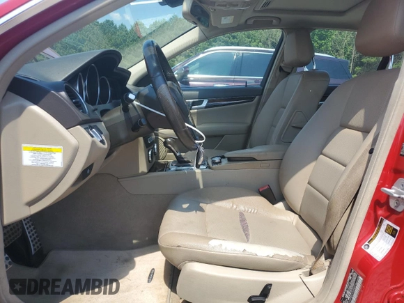 2014 Mercedes-Benz C 250 Sport with VIN WDDGF4HB6ER309832, listed as a Copart auction lot 61725615 with 123,341 mi miles and Salvage title. Bid and sale history available at DreamBid. Image 7.